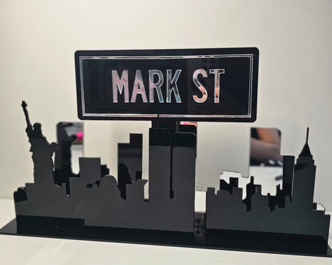 Personalized Acrylic New York Skyline Centerpiece ( pRICE IS FOR 1 CENTERPIECE)