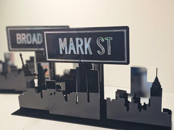 Personalized Acrylic New York Skyline Centerpiece ( pRICE IS FOR 1 CENTERPIECE)