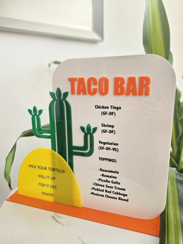 Acrylic Food Menu Sign – Taco Bar Edition