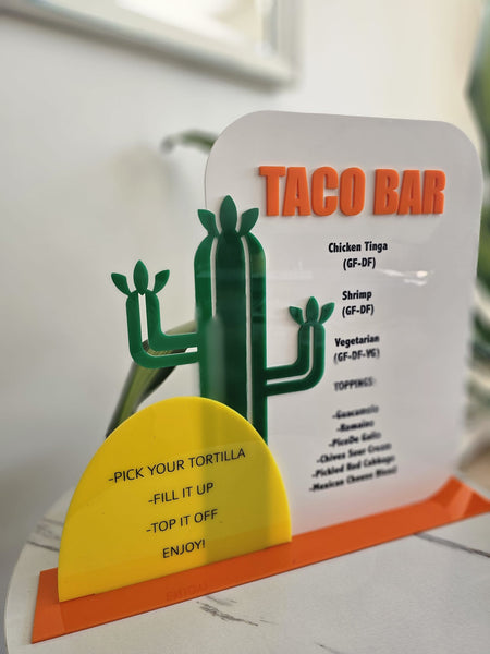 Acrylic Food Menu Sign – Taco Bar Edition