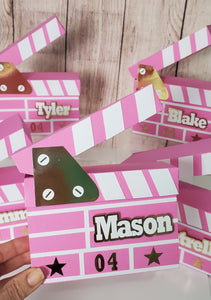 Movie Night Clapboard - Favor Box - Minimum 12 Boxes