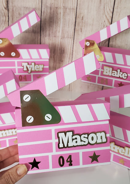 Movie Night Clapboard - Favor Box - Minimum 12 Boxes