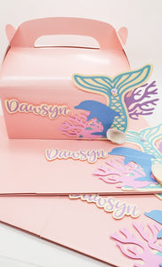 Pink Mermaid Tail - Favor Box - The Price is for 12 Boxes