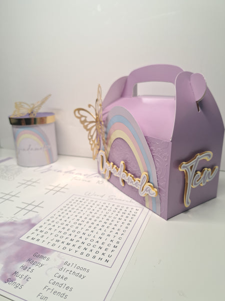 Buterfly and rainbow Favor Box ( 12 boxes minimum)