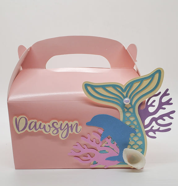 Pink Mermaid Tail - Favor Box - The Price is for 12 Boxes