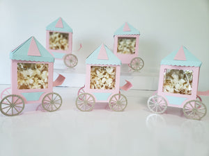 Popcorn Cart - Favor Boxes - Minimum 12 Boxes