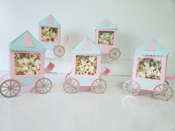 Popcorn Cart - Favor Boxes - Minimum 12 Boxes