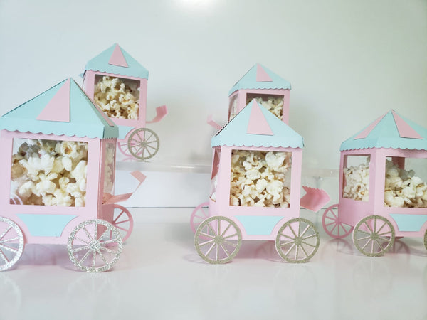 Popcorn Cart - Favor Boxes - Minimum 12 Boxes